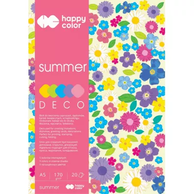 Happy Color Blok Deco Summer A5 170g 20 kartek