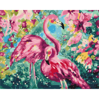 Malowanie po numerach. Paint it! Pastelowe flamingi 40 x 50 cm