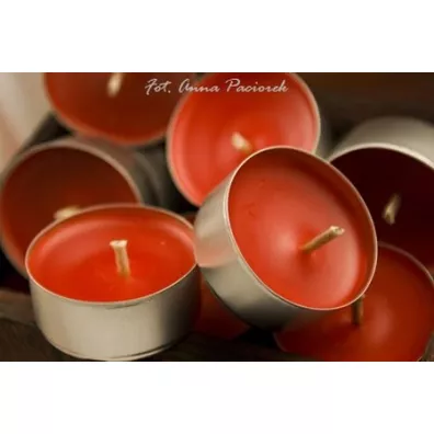 wieca tealight z wosku pszczelego - czerwona