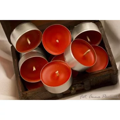 wieca tealight z wosku pszczelego - czerwona