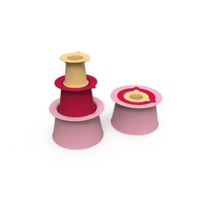 Zestaw 3 foremek do piasku Wiea Alto Cherry + Banana Pink Quut