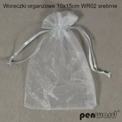 Woreczki organzowe srebrne