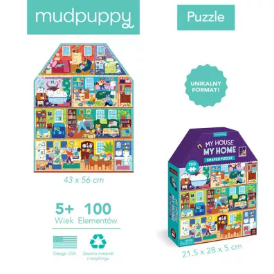 Puzzle konturowe Mj dom 100 el. 5+ Mudpuppy
