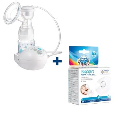 Canpol Babies Laktator elektryczny EasyStart + Os�onki piersi ma�e EasyStart� 2 szt. Zestaw