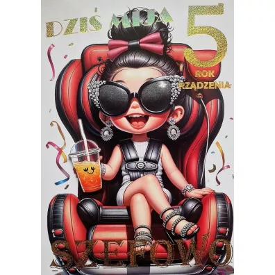 Yeku Karnet 3K 5 urodziny szefowa (17,5x12,5cm) 3K 102