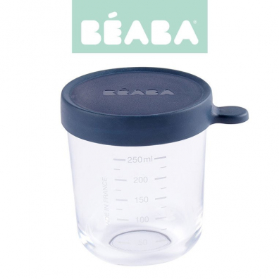 Beaba Pojemnik soiczek szklany z hermetycznym zamkniciem dark blue 250 ml