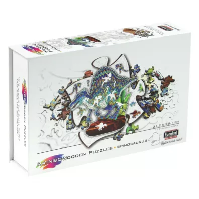 Puzzle drewniane kolorowe - Spinozaur Eureka 3D