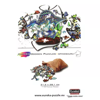 Puzzle drewniane kolorowe - Spinozaur Eureka 3D