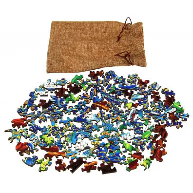 Puzzle drewniane kolorowe - Spinozaur Eureka 3D