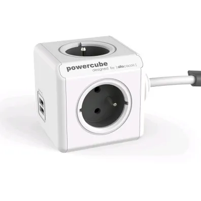 Allocacoc PowerCube Extended USB 1,5 m GREY