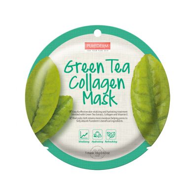 Purederm Green Tea Collagen Mask maseczka w pacie Zielona Herbata 18 g