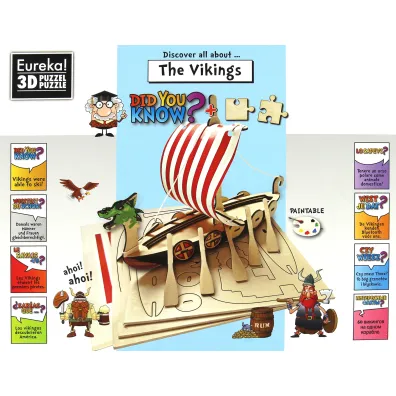 Puzzle �amig��wka drewniana Gepetto Did You Know? Wikingowie Eureka 3D