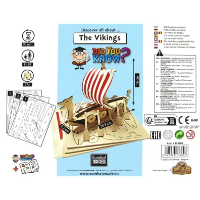 Puzzle �amig��wka drewniana Gepetto Did You Know? Wikingowie Eureka 3D