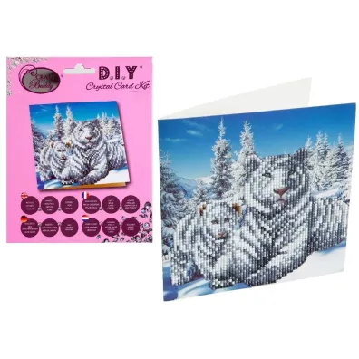 Diamentowa mozika Bia�e tygrysy 18x18cm Pro Kids