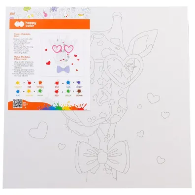 Podobrazie bawe�niane z nadrukiem �yrafa 25x25 tablica MDF Happy Color