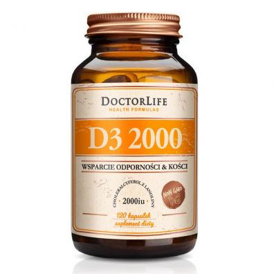 Doctor Life D3 2000 z Lanoliny w oliwie z oliwek suplement diety 120 kaps.