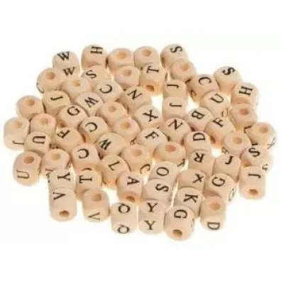Brewis Koraliki drewniane alfabet 8mm