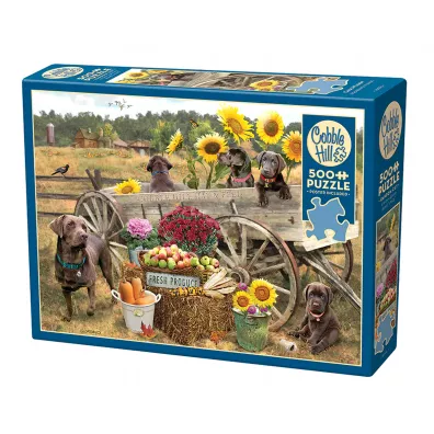 Puzzle 500 el. Labradory z wozu, koniom l�ej Cobble Hill