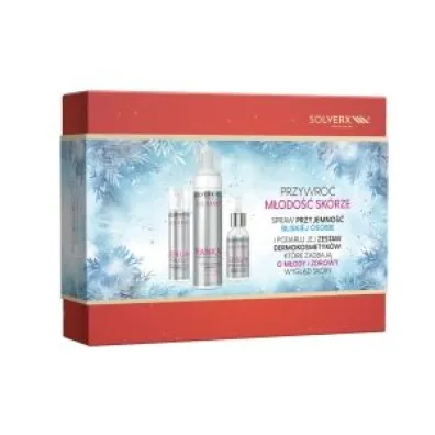Solverx Zestaw prezentowy Przywr�� M�odo�� Sk�rze Serum pod oczy + Pianka + Serum odm�adzaj�ce 30 ml + 15 ml + 200 ml