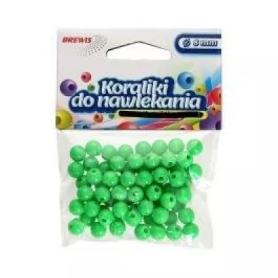 Brewis Koraliki do nawlekania + sznurek 8mm, 16g zielone