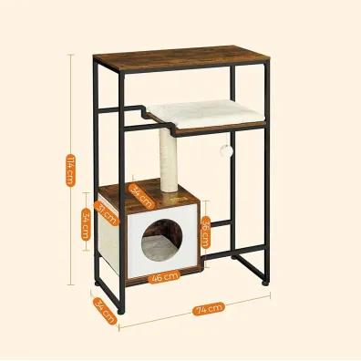 Songmics Loftowy solidny drapak dla kota 114 cm