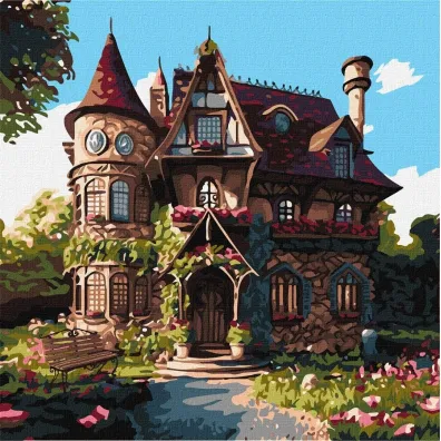 Ideyka Malowanie po numerach - Przytulny pa�acyk 40x40cm