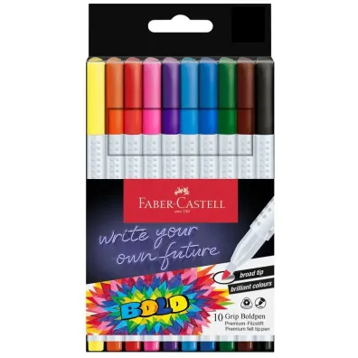 Faber-Castell Flamastry grip boldpen 10 kol.