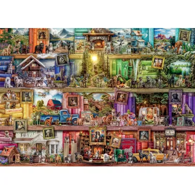 Puzzle 1000 el. Psy w bibliotece Ravensburger