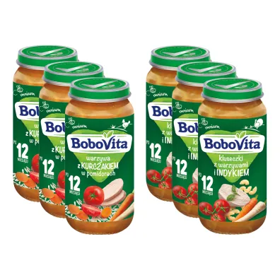BoboVita Zestaw obiadk�w po 12 miesi�cu �ycia 6 x 250 g