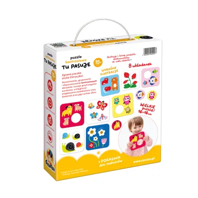 CzuCzu. Puzzle kontrastowe Tu pasuje 15 mies.+ Bright Junior Media