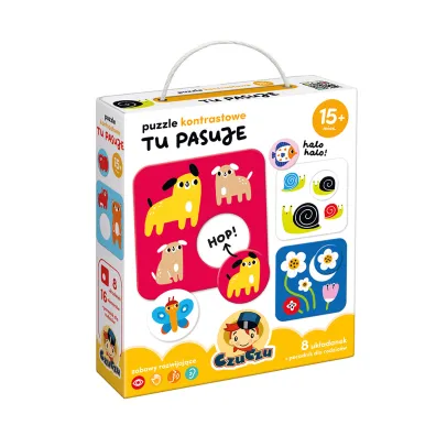 CzuCzu. Puzzle kontrastowe Tu pasuje 15 mies.+ Bright Junior Media