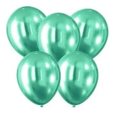 Balony z efektem chromu zielone 30cm