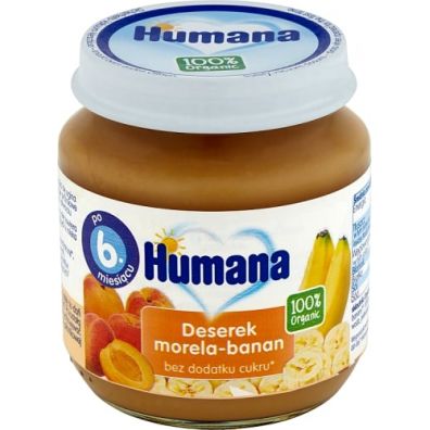 Humana Deserek morela-banan po 6. miesiącu 100% Organic Quality 125 g Bio