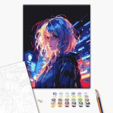 Brushme Malowanie po numerach - Cyberpunk 40x50cm