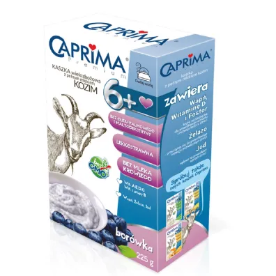 Caprima Premium Kaszka wielozbo�owa z pe�nym mlekiem kozim z bor�wkami 225 g