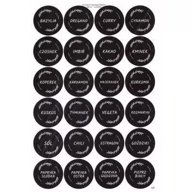 LearnHow Etykiety na przyprawy 40mm 168 szt.