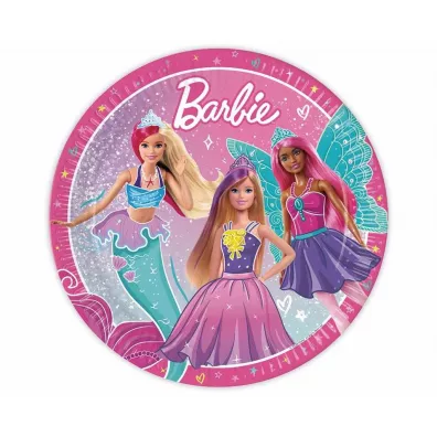 Talerzyki papierowe Barbie Fantasy 23cm 8 szt.