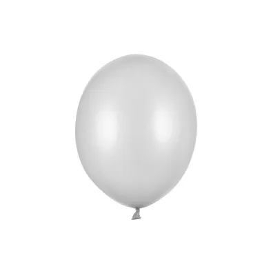 PartyDeco Balony Strong 30cm, Metallic Silver: 1op./50szt.