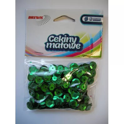 Cekiny matowe M70 8mm, 10g zielone