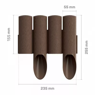 Cellfast Palisada ogrodowa 4 Standard brzowa 14,5 cm x 2,3 m zestaw 6 szt.