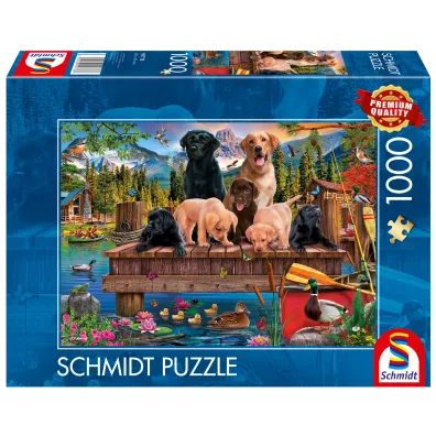 Puzzle 1000 el. PQ Psia rodzina nad jeziorem Schmidt