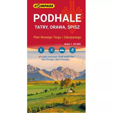 Podhale, Tatry, Orawa, Spisz mapa skala 1 : 50 000
