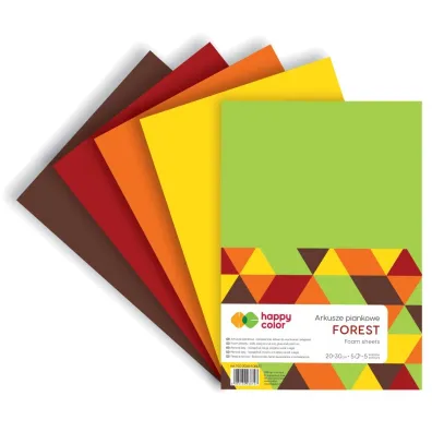 Happy Color Arkusze piankowe FOREST A4 5 kolor�w