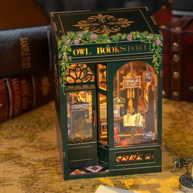 Puzzle Miniaturowy domek mini Book Nook Ksi�garnia pod sow� Habarri