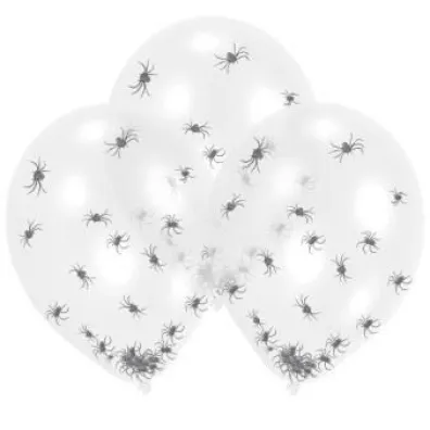 Amscan Balony lateksowe Clear Spider Filled 27,5cm 6 szt.