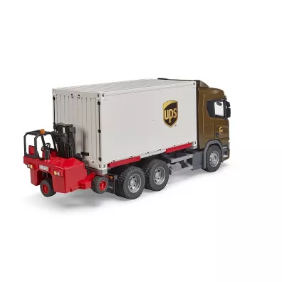 Scania Super 560R kontener UPS z w�zkiem wid�owym Bruder