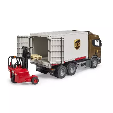 Scania Super 560R kontener UPS z w�zkiem wid�owym Bruder