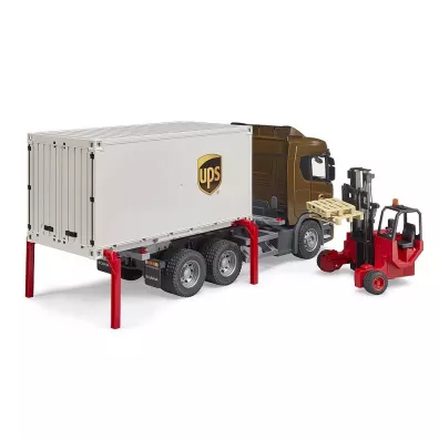 Scania Super 560R kontener UPS z w�zkiem wid�owym Bruder