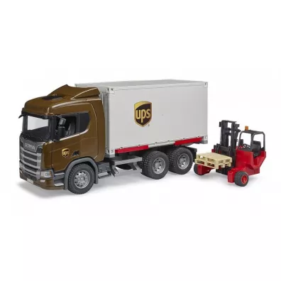 Scania Super 560R kontener UPS z w�zkiem wid�owym Bruder