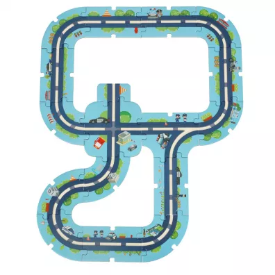 Tor samochodowy puzzle policja pojazdy miasto